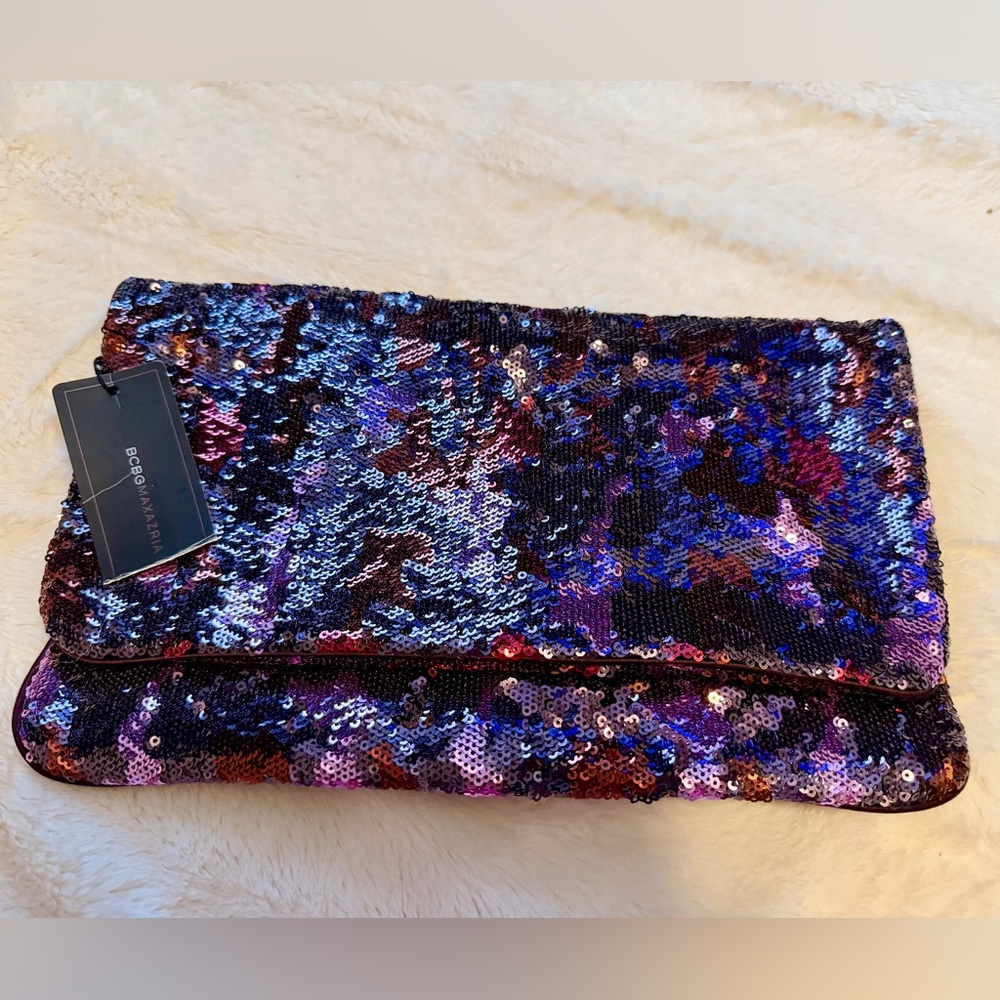 NEW BCBGMaxAzria Multicolor Sequin Clutch